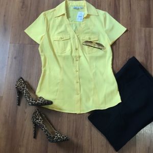 Yellow Short Sleeve Button Up